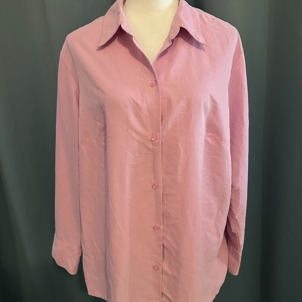 Liz Claiborne Woman Pink Button Front Blouse Size 1X